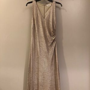 Calvin Klein Gold/Silver floor length gown